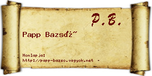 Papp Bazsó névjegykártya